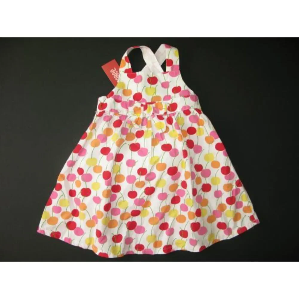NEW Gymboree Girls Dress 18-24 cherry baby white pink red yellow orange Dot tank